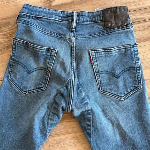 Levi’s 511 Men Slim Fit Jeans 31x32 Light Blue Stretch Denim Mid Rise Classic - Picture 4 of 11